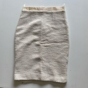 Giambattista Valli Cream Textured Pencil Skirt - Sleek Women's Skirt size 2